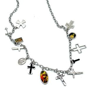 Michael Anthony Rosery Style Charm Necklace